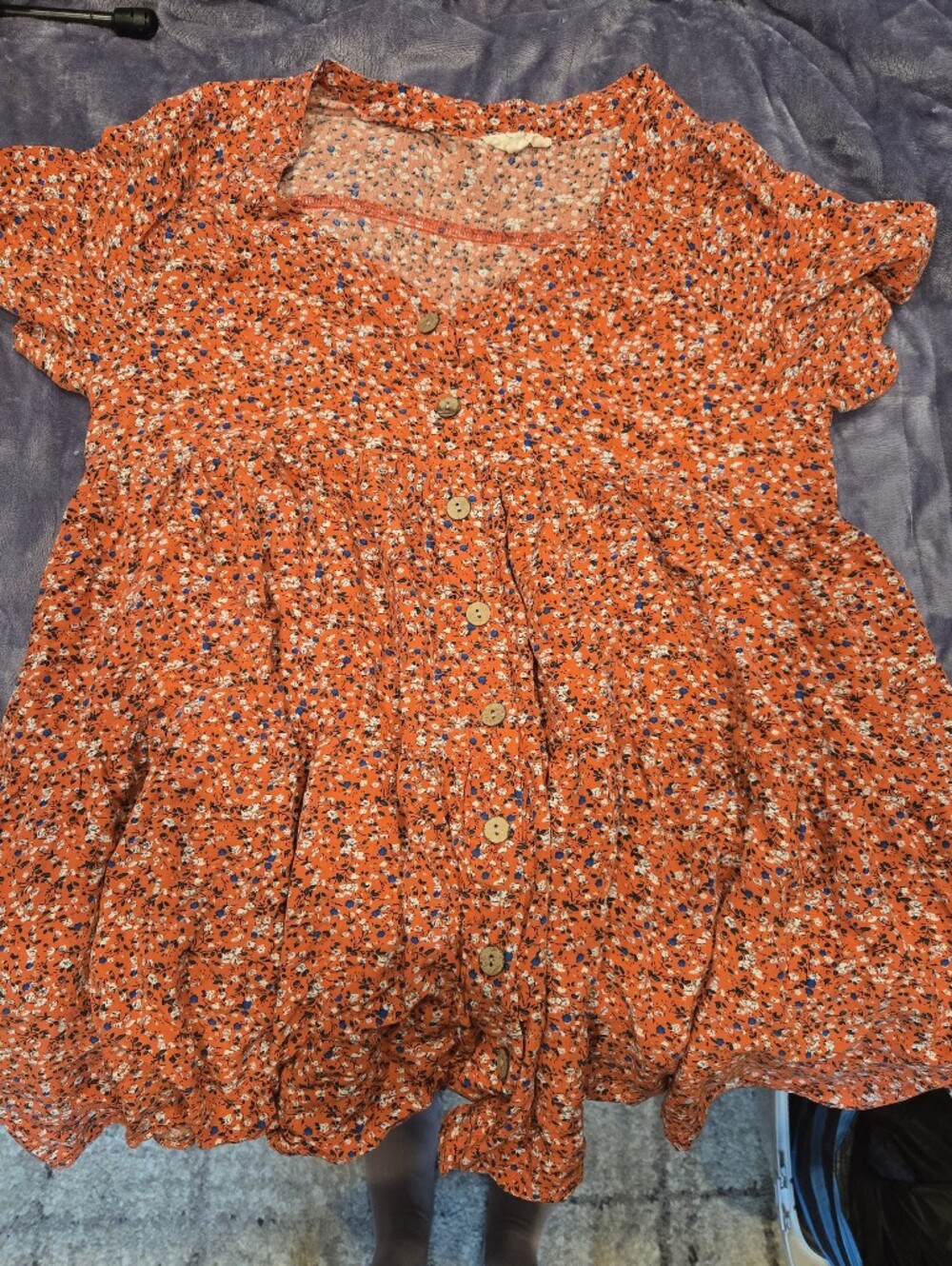 Orange Floral Dress